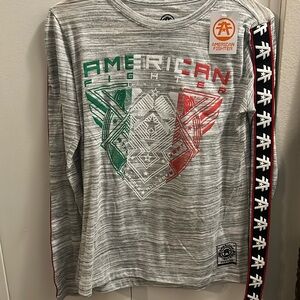 Nwt American Fighter long sleeve top (red,white,green)